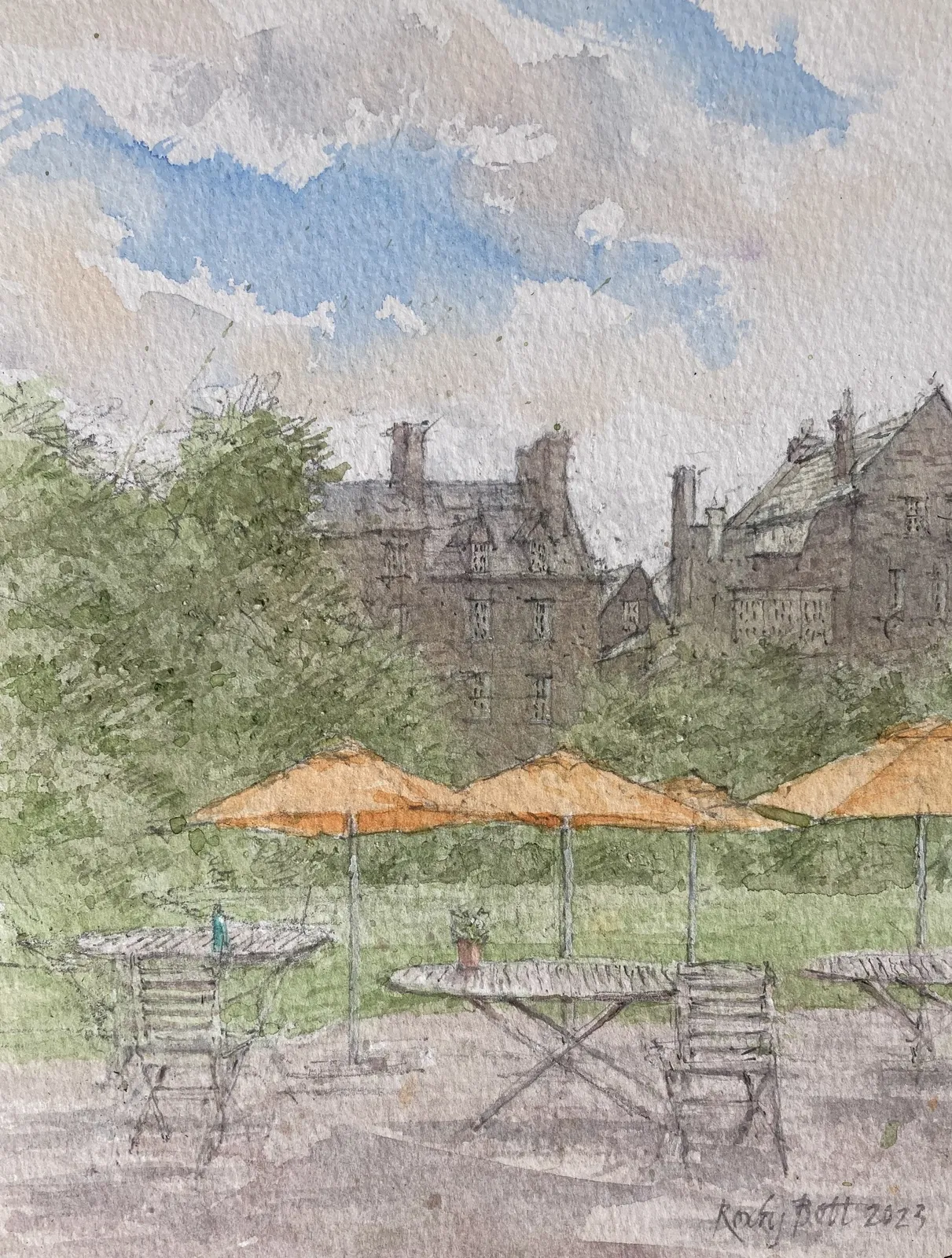 Dennis Roxby Bott RWS, Summer at Chelsea Physic Garden