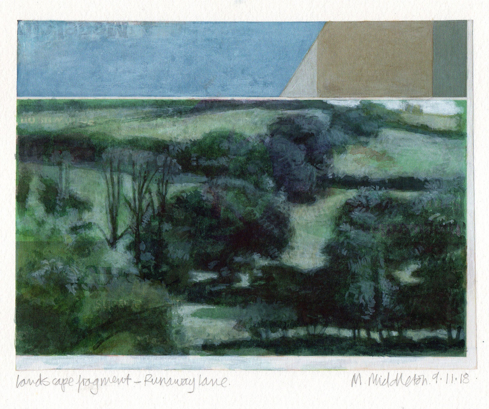 Michael Middleton RWS RE, Landscape fragment Runaway Lane