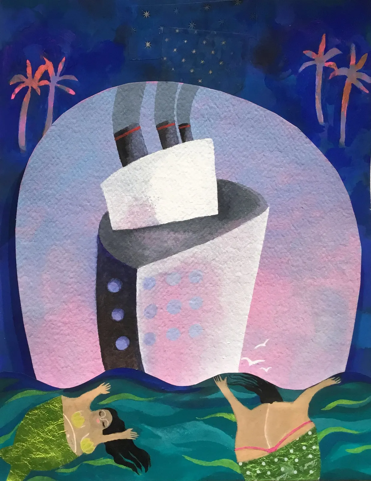 Gertie Young RWS, Cruising with Mermaids