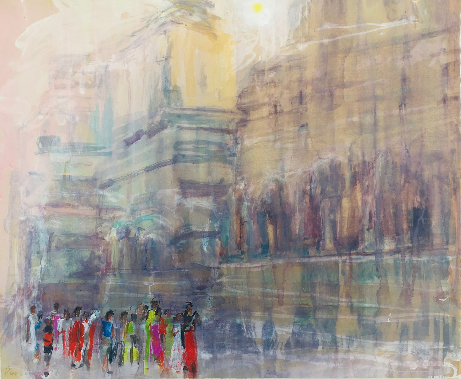 Simon Pierse RWS, School Party in Great Kailasa Temple