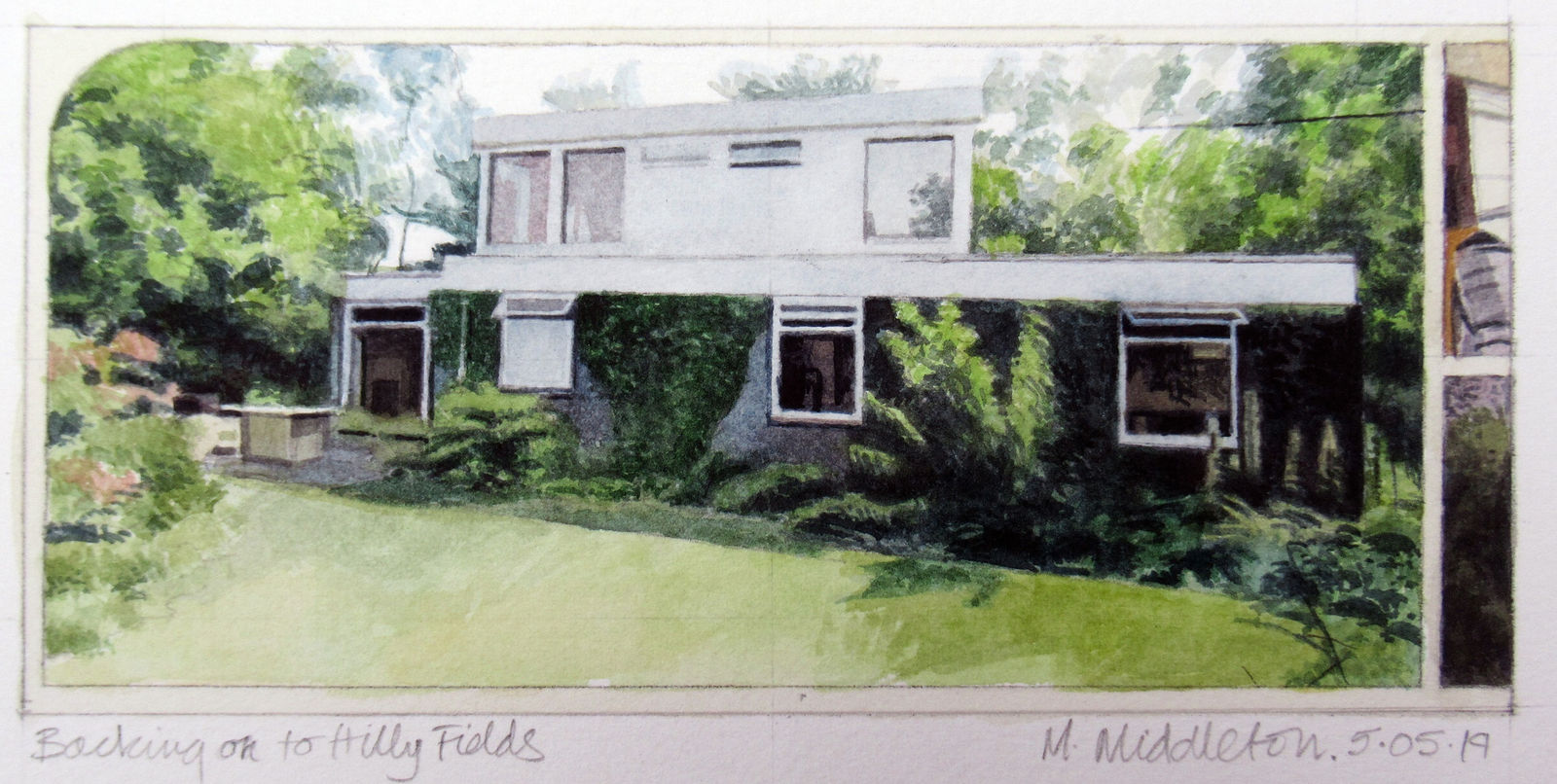 Michael Middleton RWS RE, Backing on to Hilly Fields