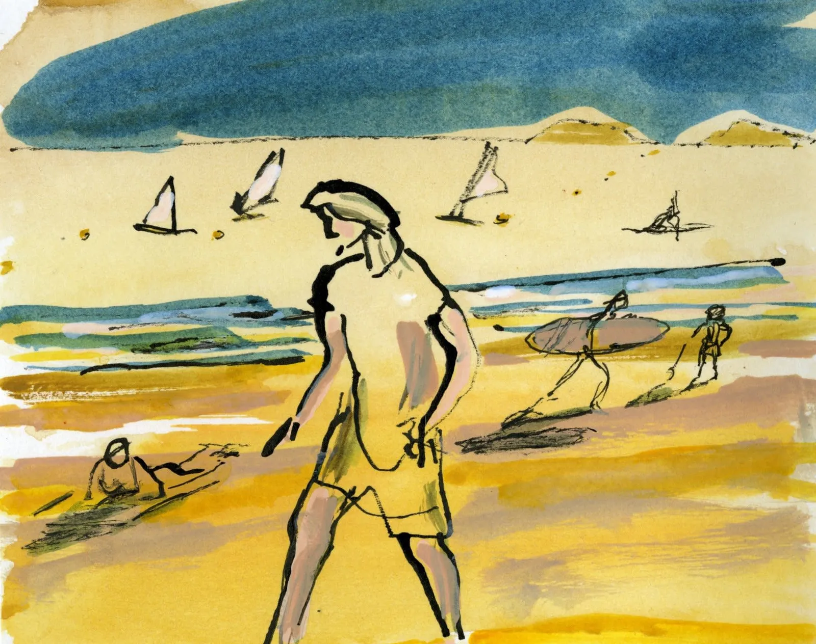 Julia Midgley RWS RE, On the Beach