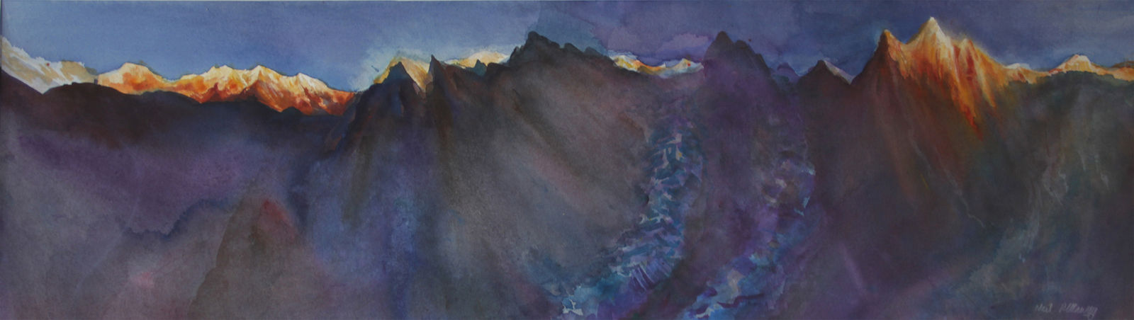 Neil Pittaway RWS RE, The Langtang Himal , Nepal at Dusk