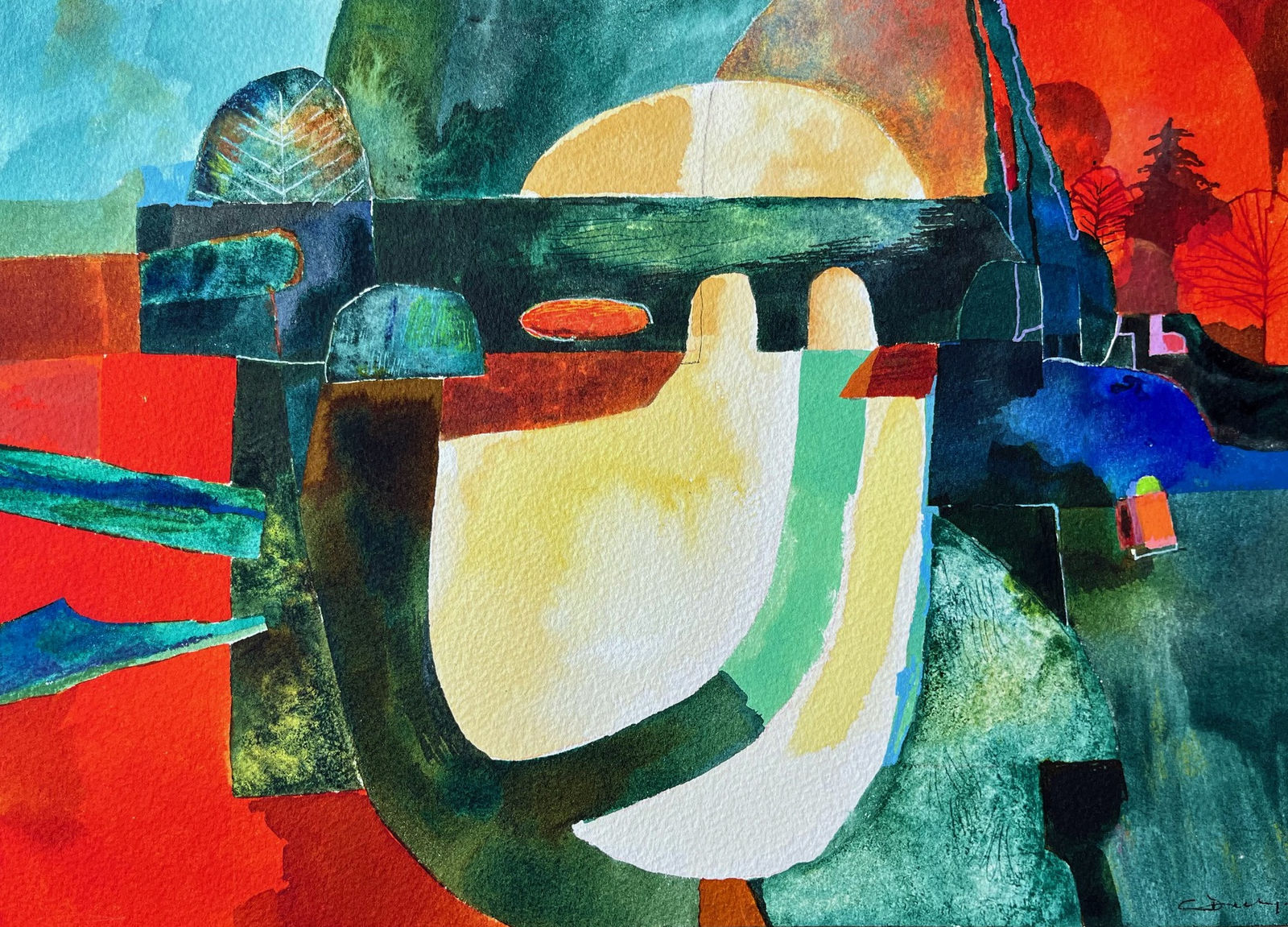 Claire Denny RWS, Moonlit Garden