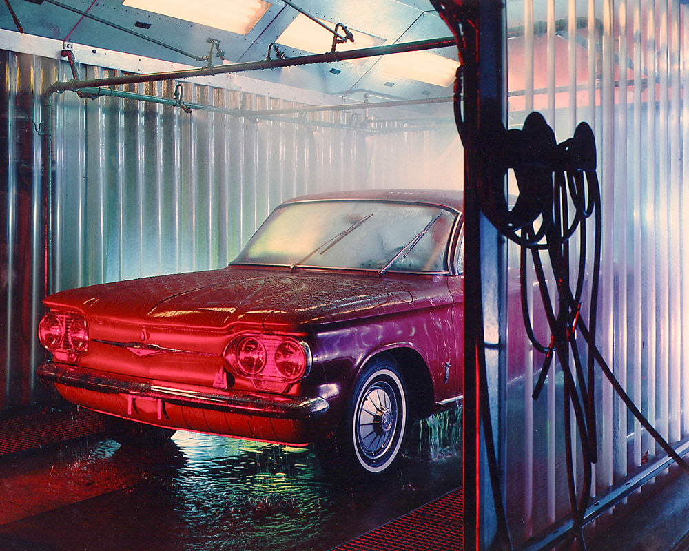 René Groebli, Car wash, General Motors / Waschanlage, General Motors, Biel, Schweiz (D22), 1961