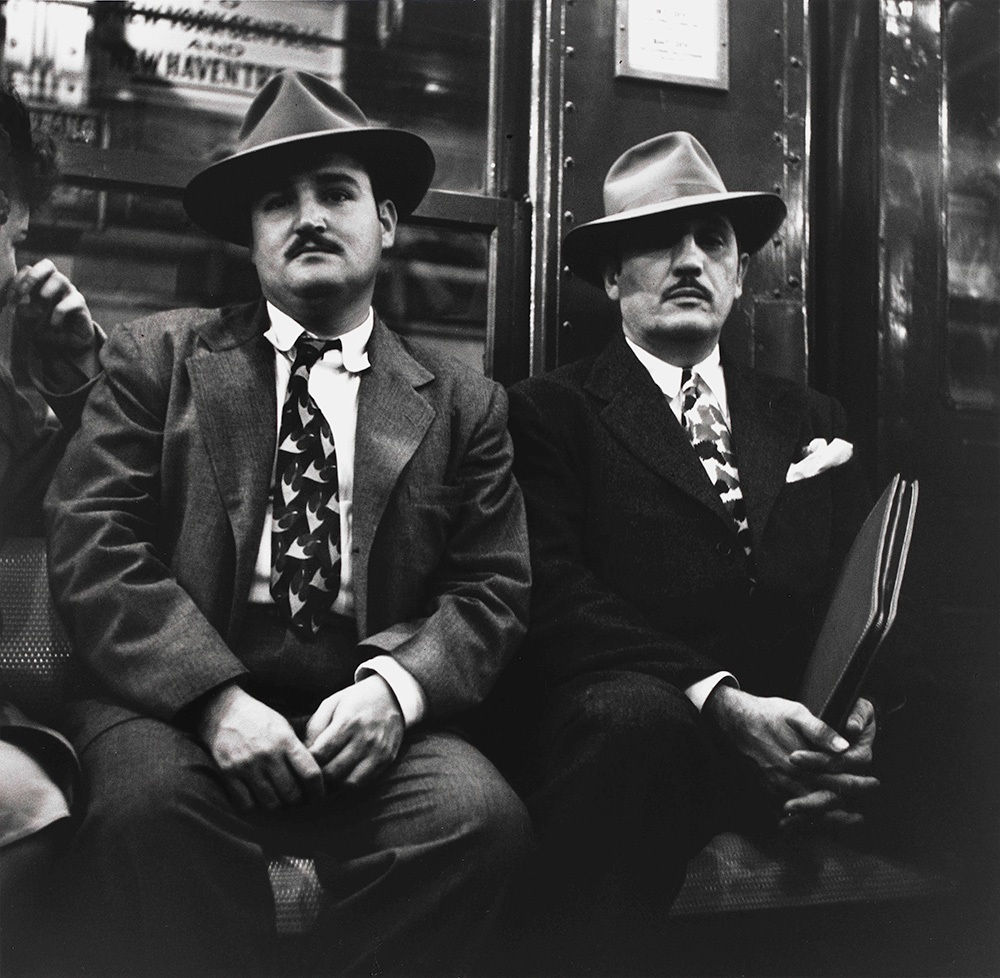 Louis Stettner, Two Seated Men with Folded Hands, 1946