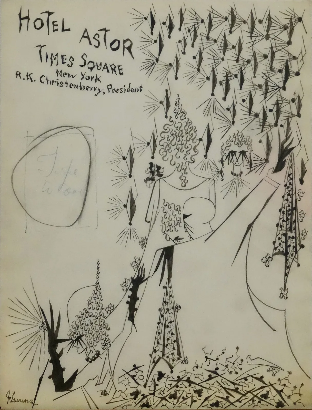 Jacob Lawrence, Hotel Astor, ca. 1954