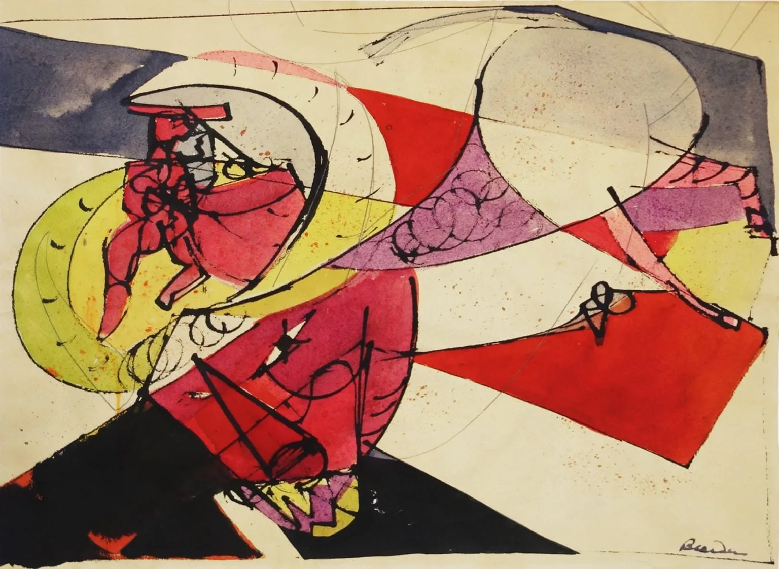 Romare Bearden, Untitled (Lament for the Bullfighter Series), ca. 1946