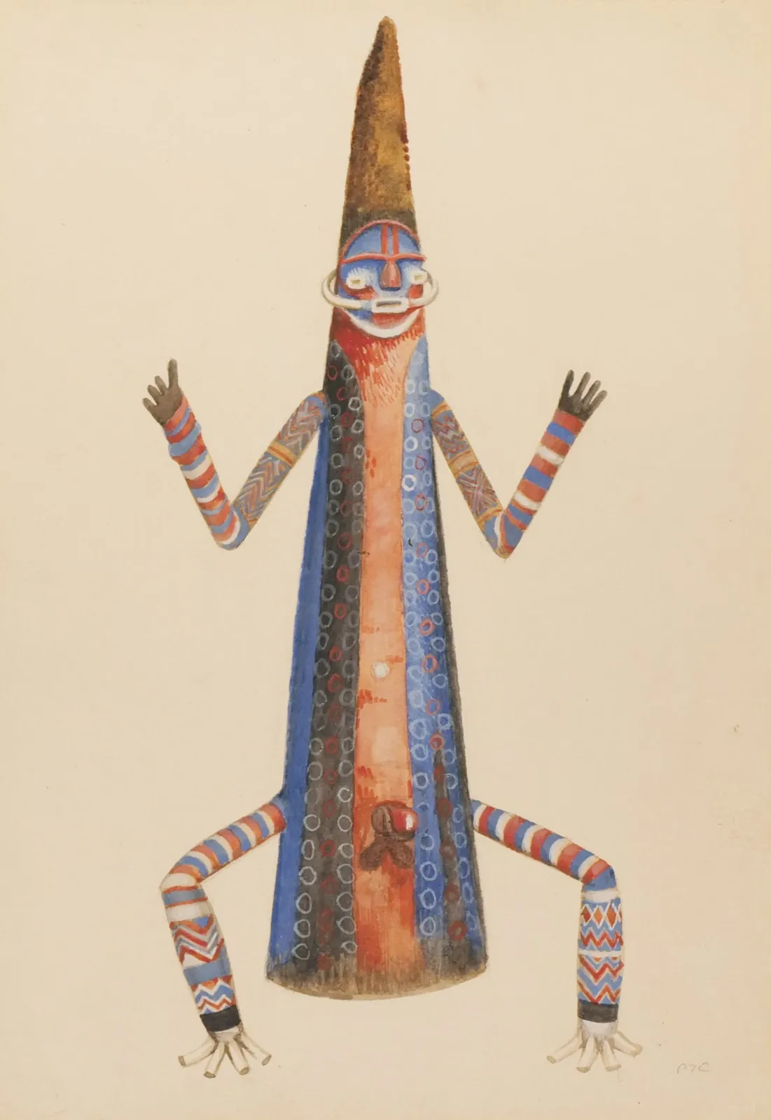 Miguel Covarrubias, Ancestral Figure from Malekula, New Hebrides, ca. 1946
