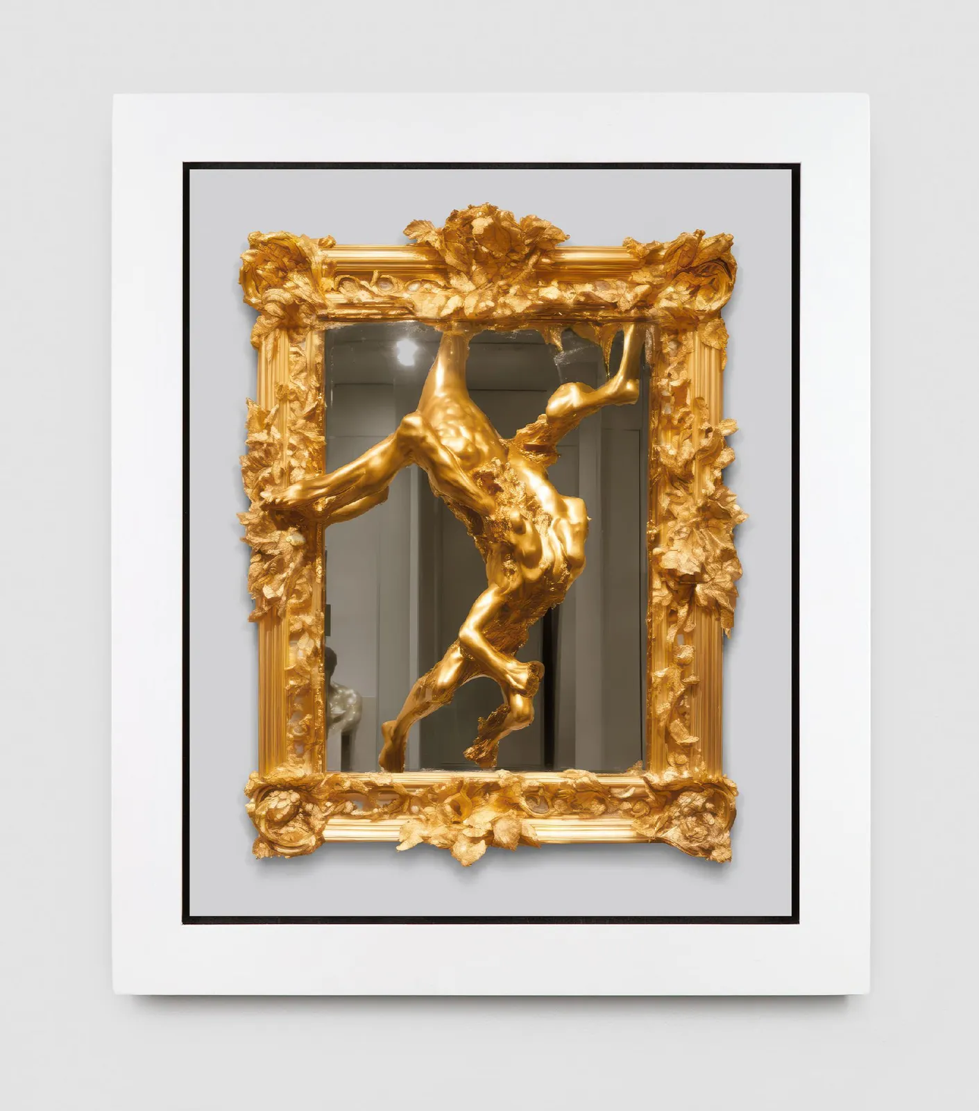 Evan Penny, AI PROMPT: EVAN PENNY SCULPTURE / FLAYING OF MARSYAS / VENETIAN MIRROR #1, 2024