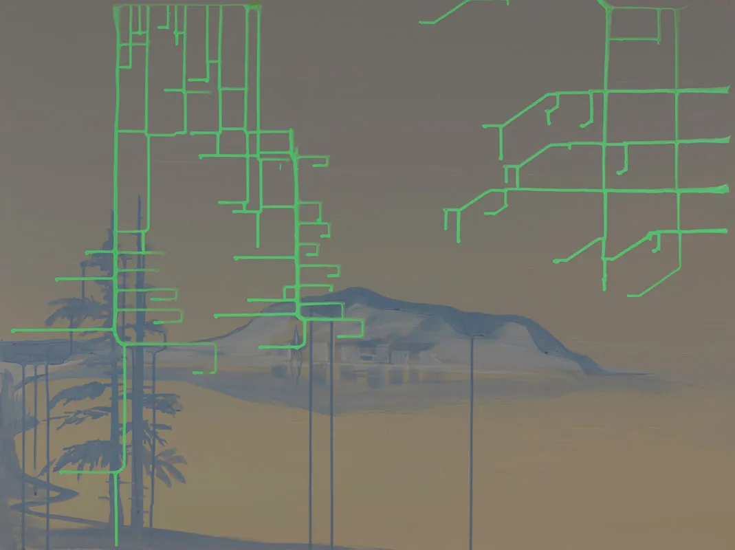 Wanda Koop, Green + Taupe (Gravity Series), 2011