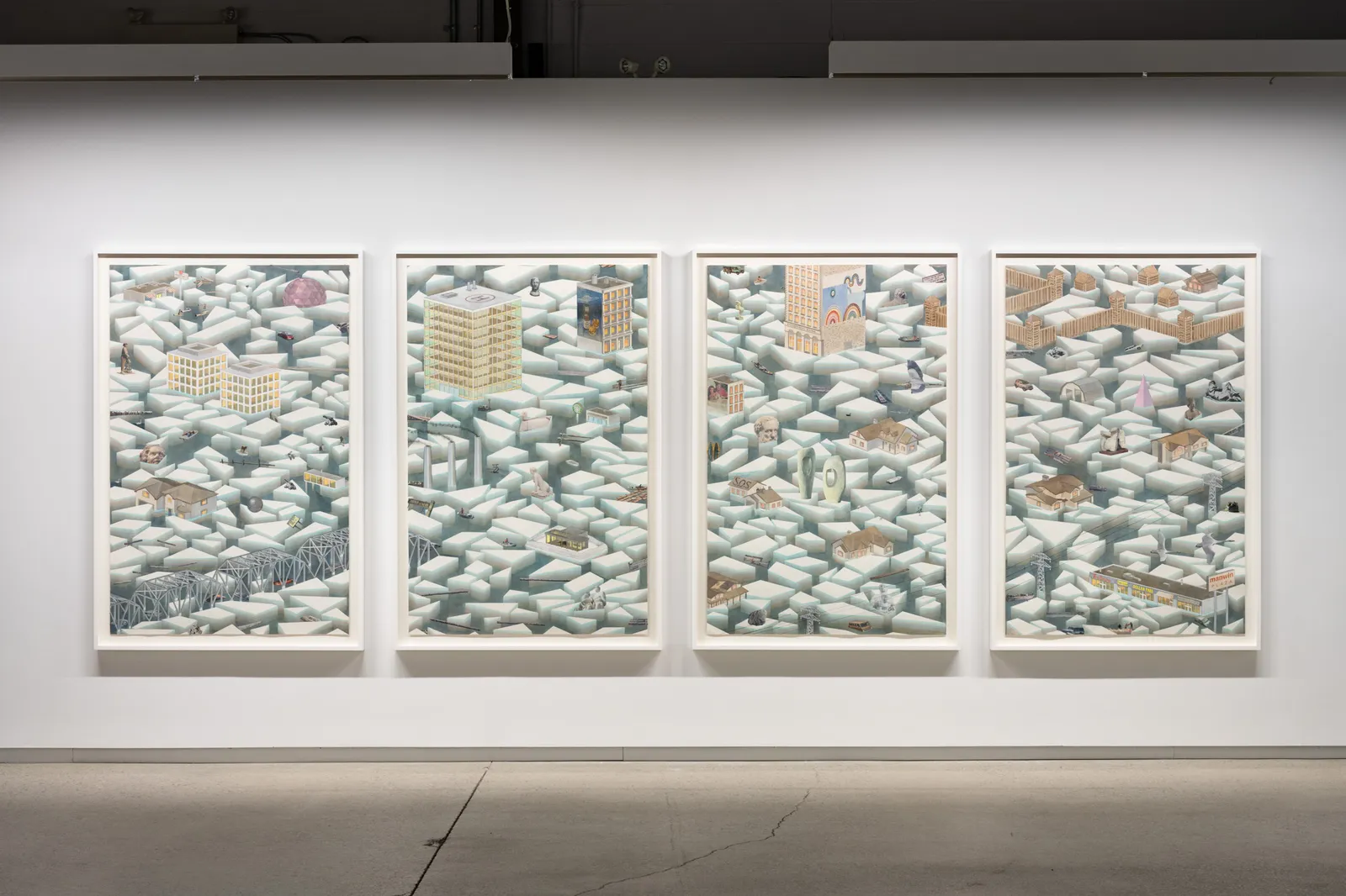 Simon Hughes, Flood Plain #1-4, 2024