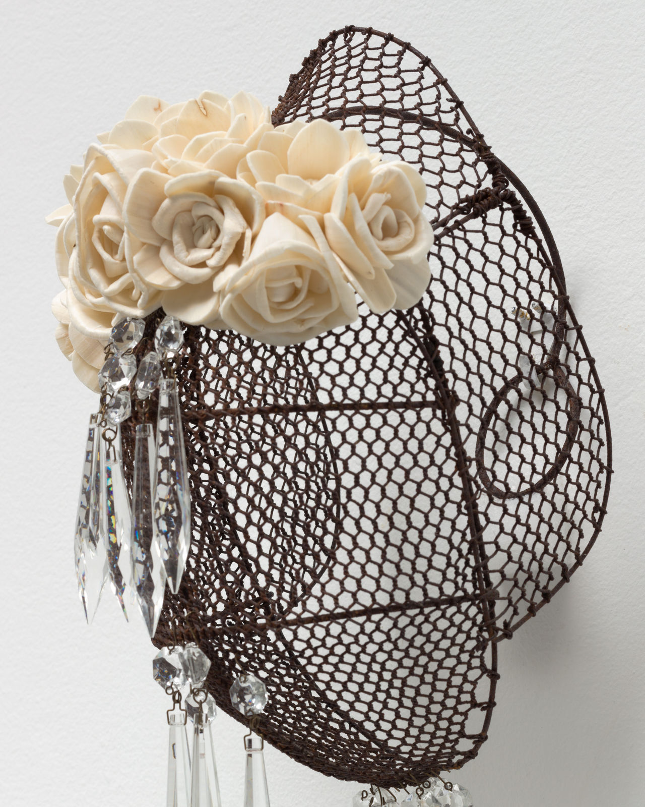 Allison Janae Hamilton, Mask with Flowers and Crystals I, 2021