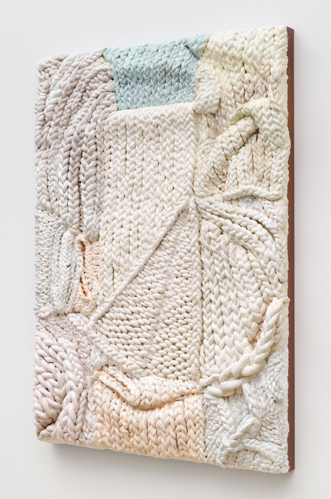 Gina Beavers, All the knit blankets in Ivory, 2024