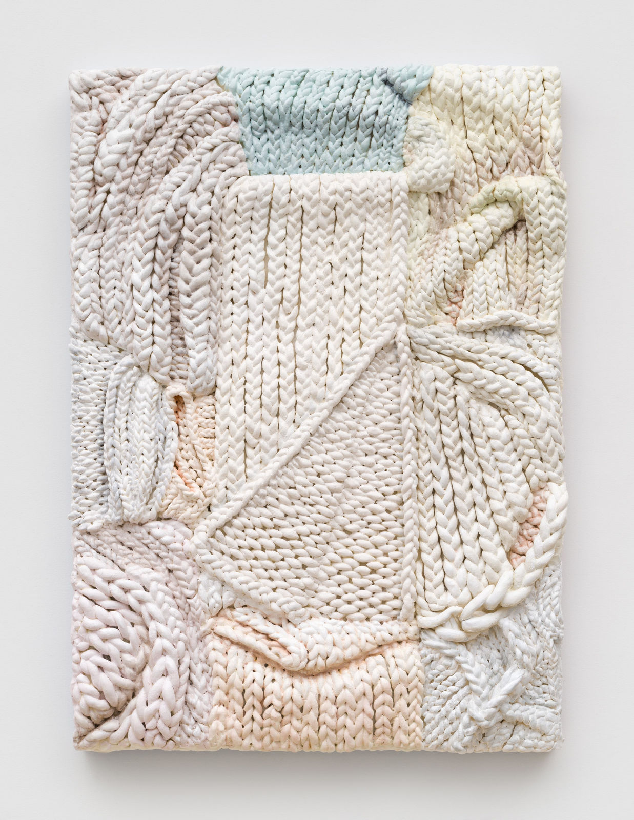 Gina Beavers, All the knit blankets in Ivory, 2024