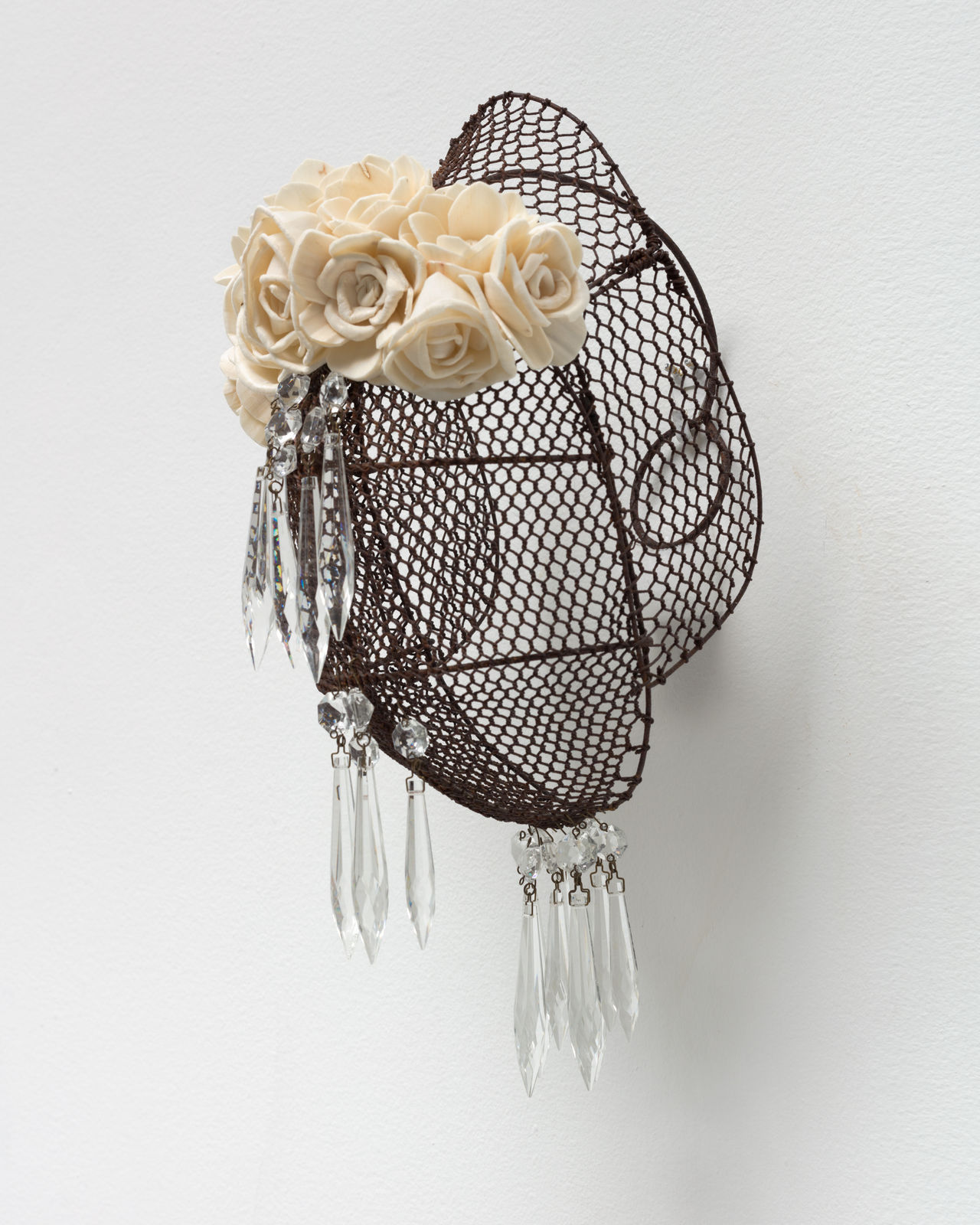 Allison Janae Hamilton, Mask with Flowers and Crystals I, 2021