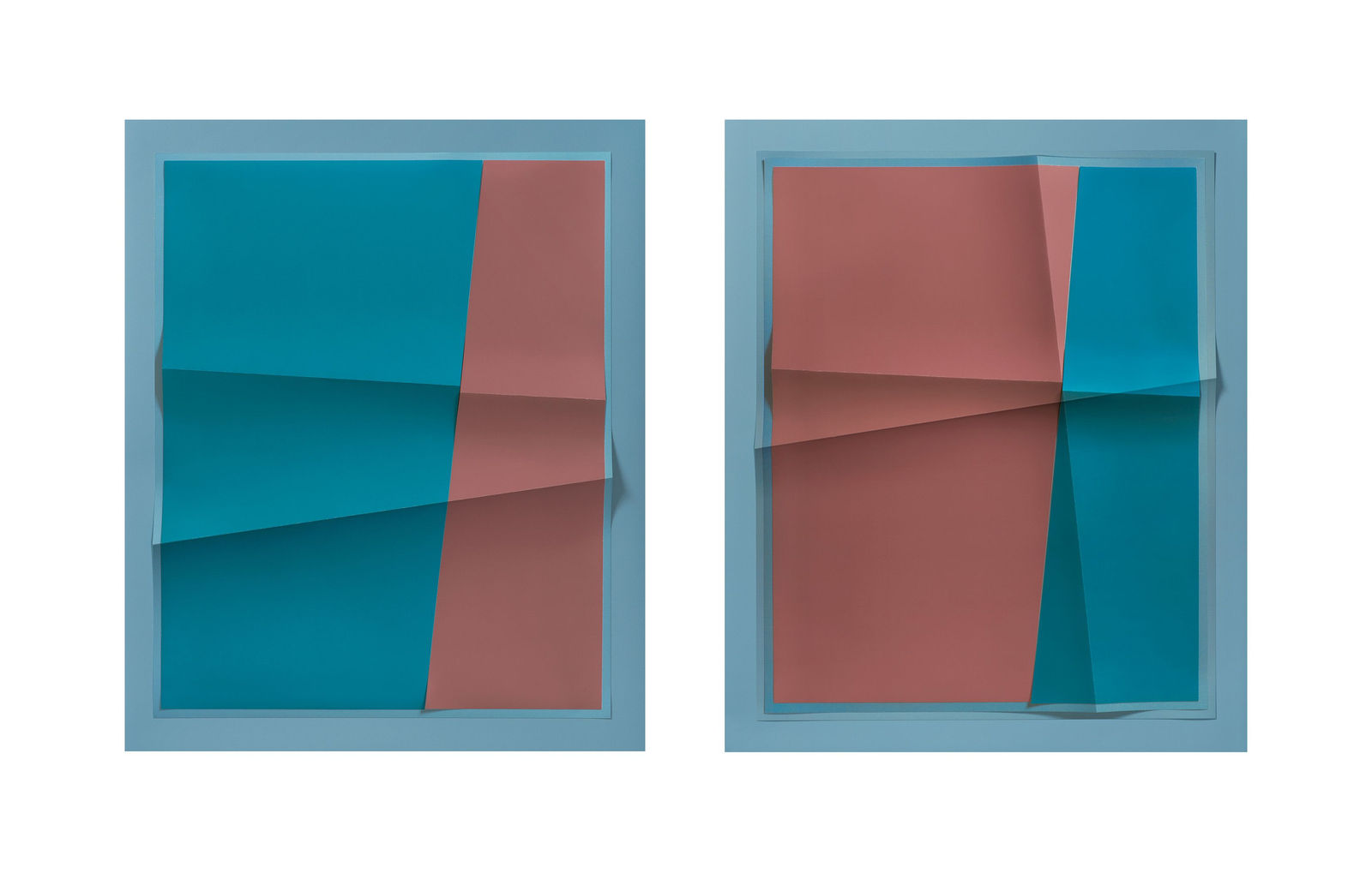 John Houck, Accumulator #21, 3 Colors #829AA8, #8F6B69, #007D98, 2018