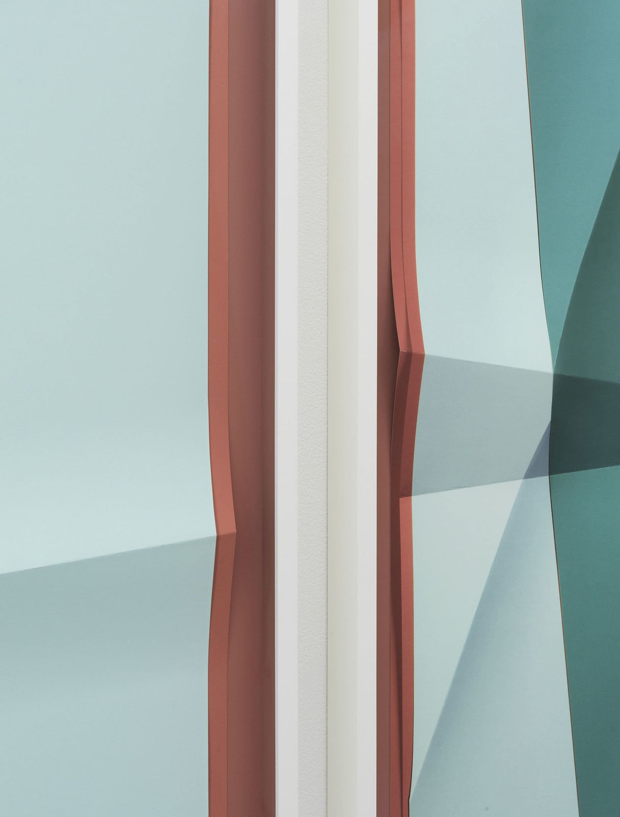 John Houck, Accumulator #10, 3 Colors #B2837A, #C4DCE0, #419D9C, 2017