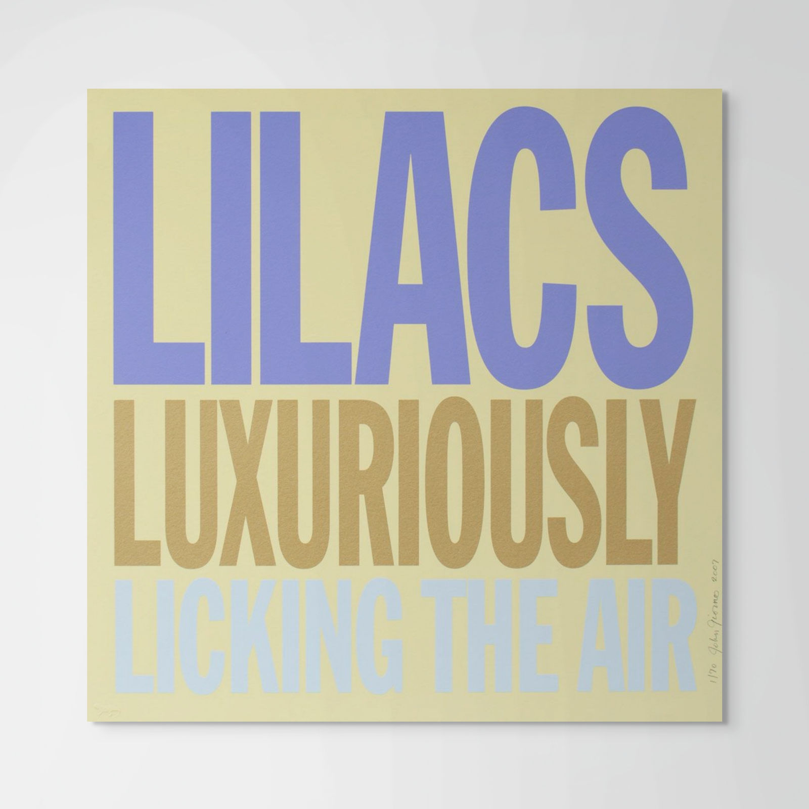 John Giorno, Welcoming the Flowers - Lilacs, 2007