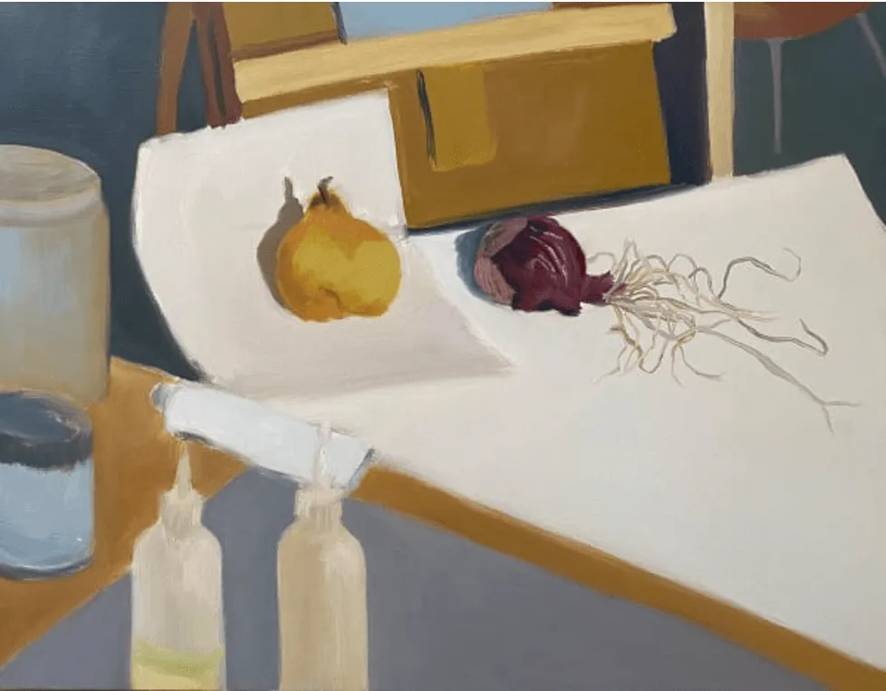 Nancy Murphy Spicer, Red Onion with Pear and Palette, 2020