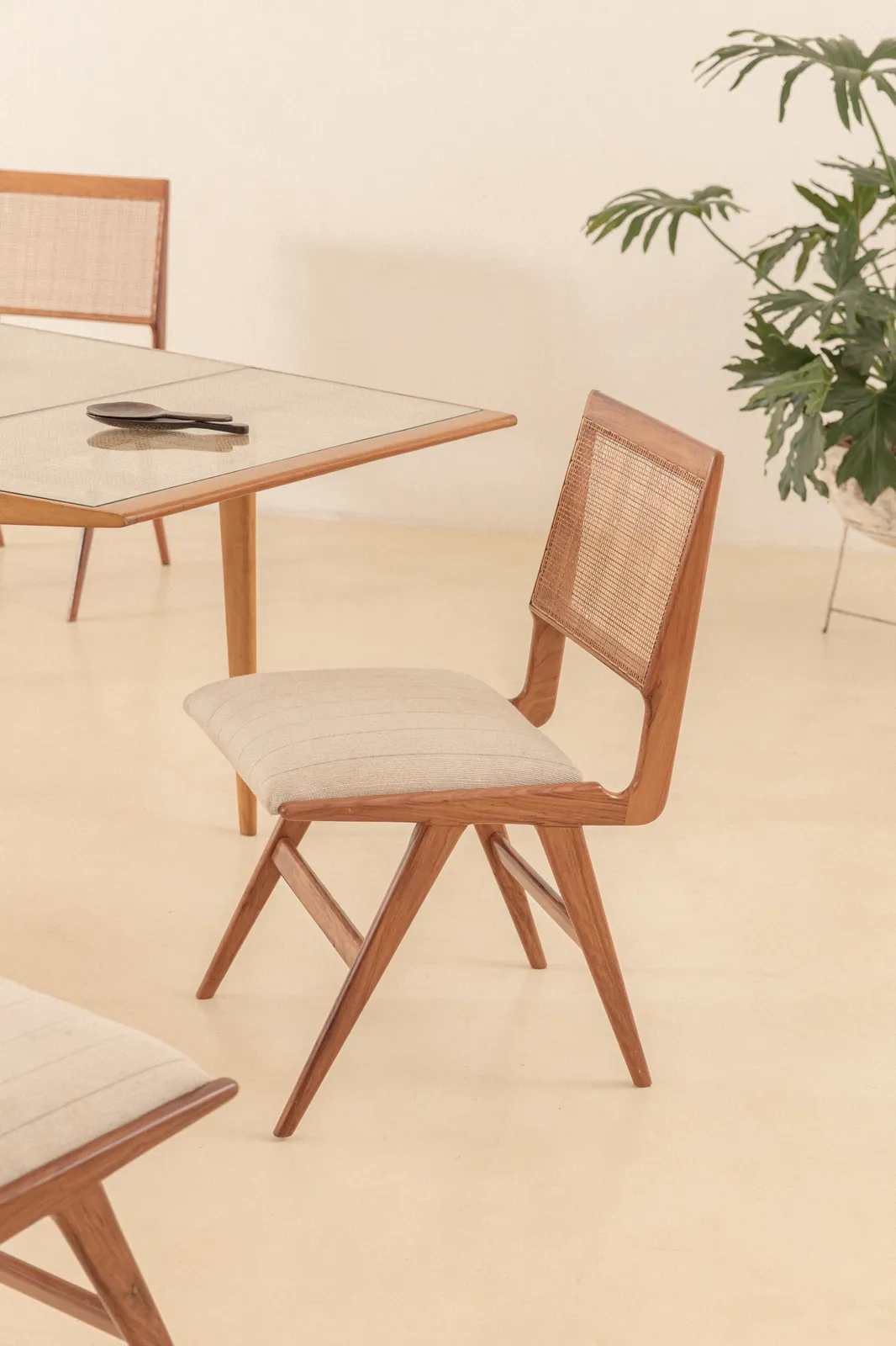 Carlo Hauner and Martin Eisler, Dining Table with Cane Top, 1950s