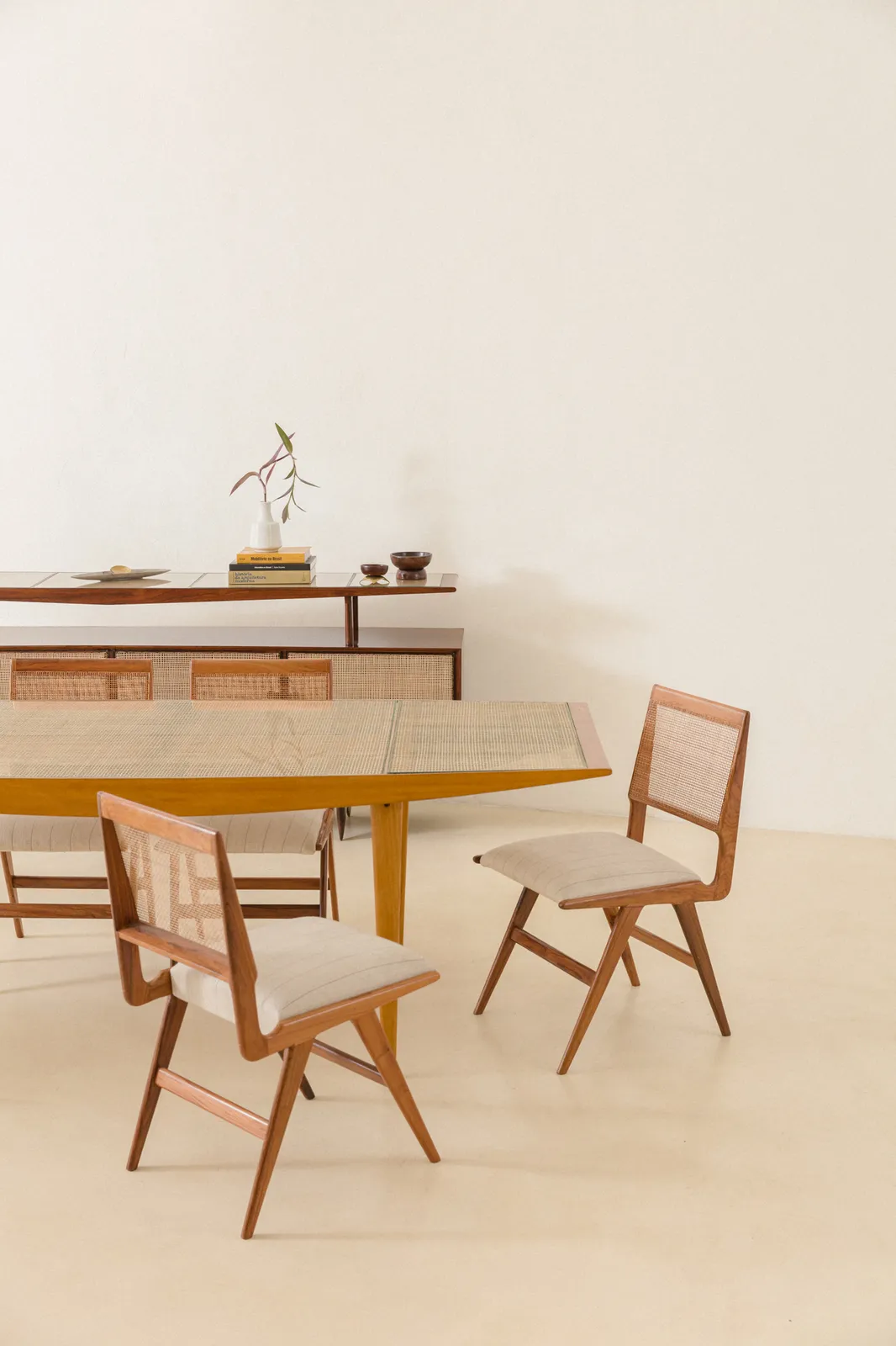 Carlo Hauner and Martin Eisler, Dining Table with Cane Top, 1950s