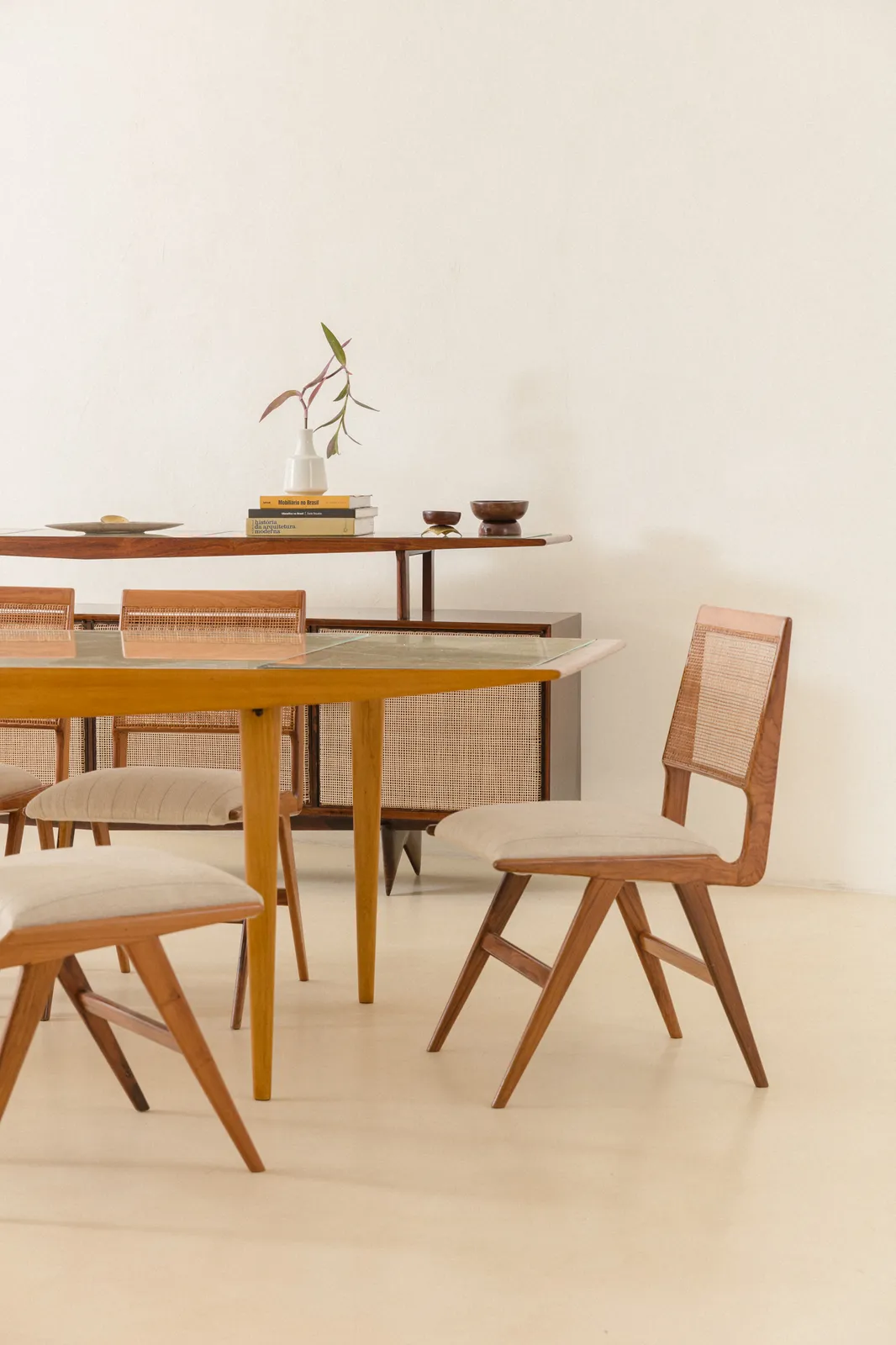 Carlo Hauner and Martin Eisler, Dining Table with Cane Top, 1950s