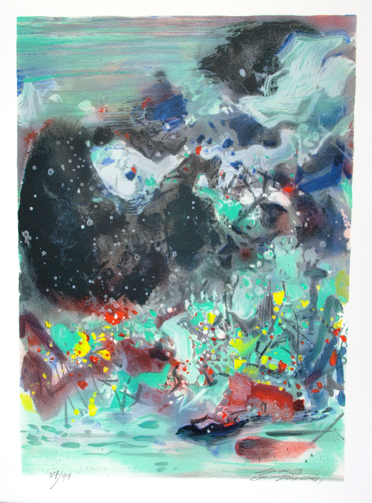 Chu Teh-Chun 朱德群, Encre Orageuse 墨之風暴, 2008