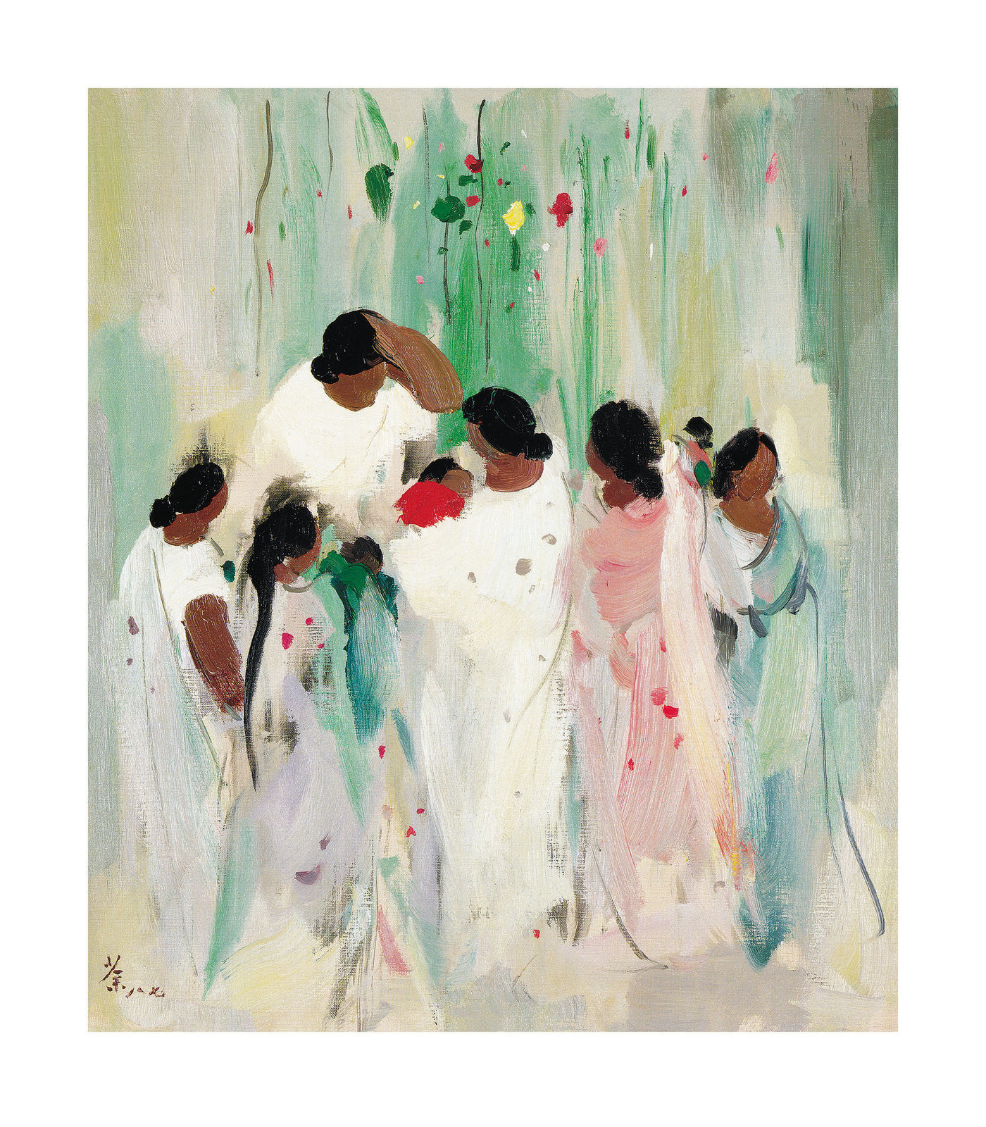 Wu Guanzhong 吳冠中, Indian Women 印度婦女, 1987