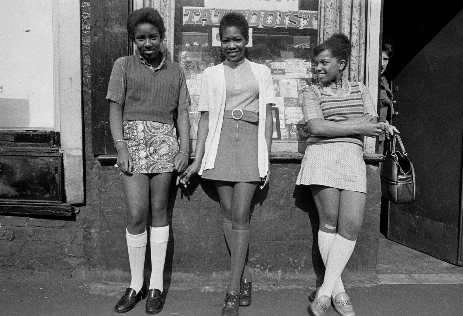 Daniel Meadows, The Shop on Greame Street (Teenagers outside the tattoo parlour), 1972