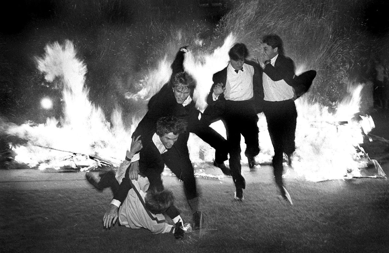 Dafydd Jones, Burning boat, Oriel. Oxford, 1984