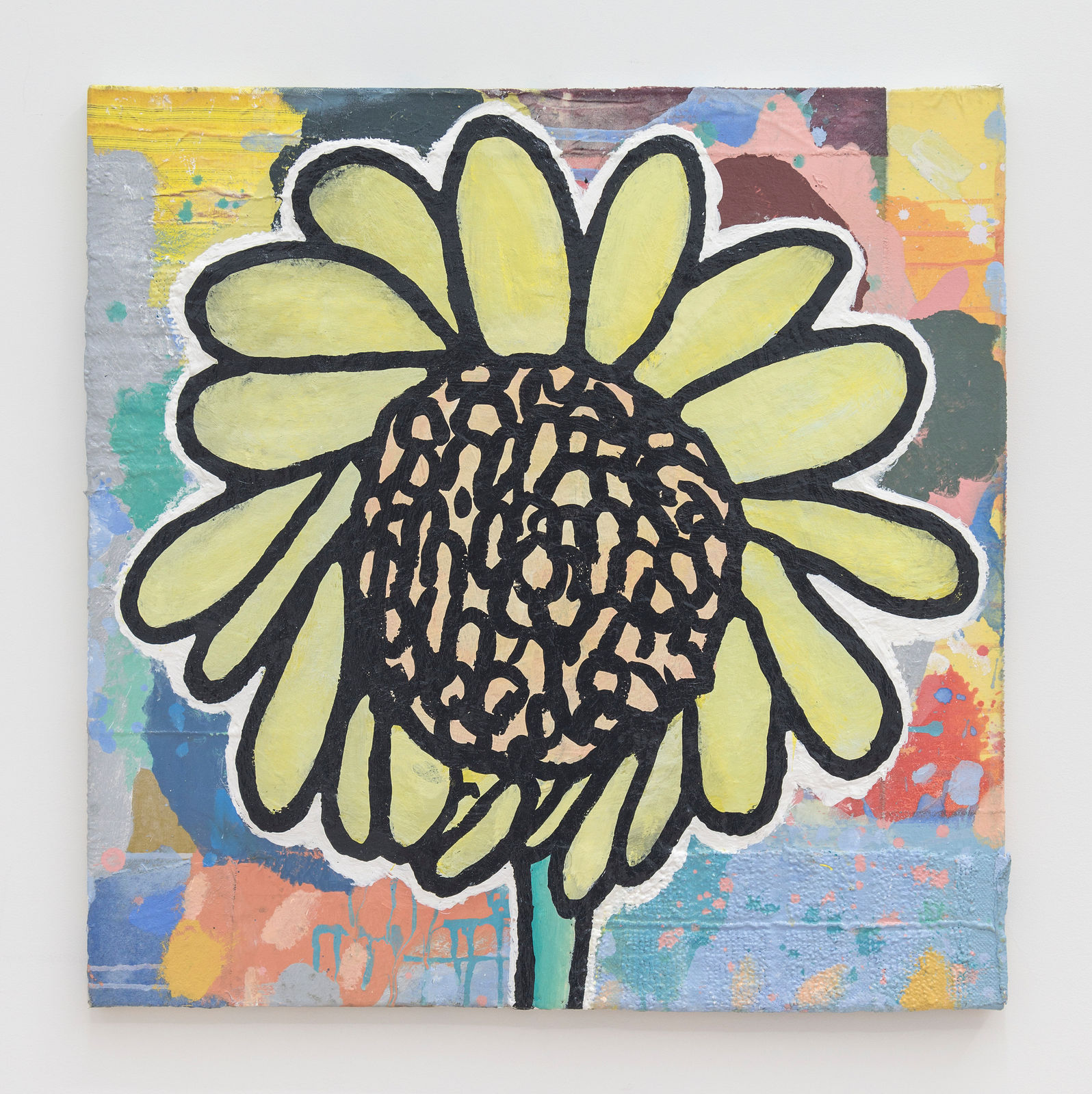 Donald Baechler, Smiles of Secretaries (Yellow Flower), 2019