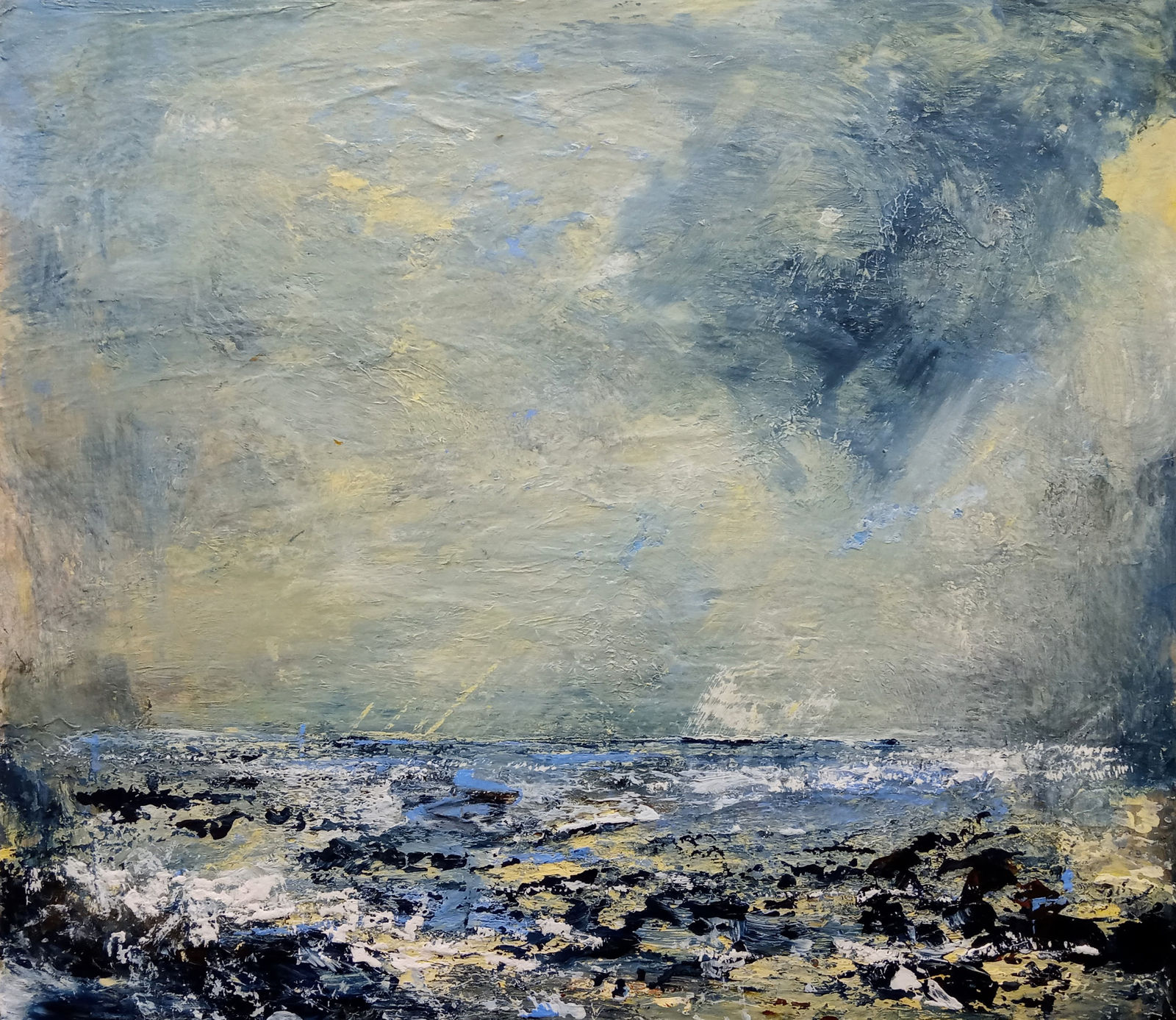 James Tatum, Choppy Seas, Winter Sun near Sidmouth, 2025