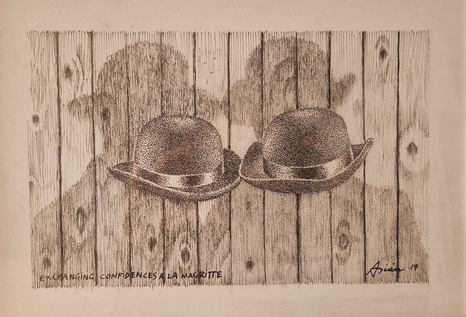 Fernando Asian, Exchanging Confidences A La Magritte, 2019