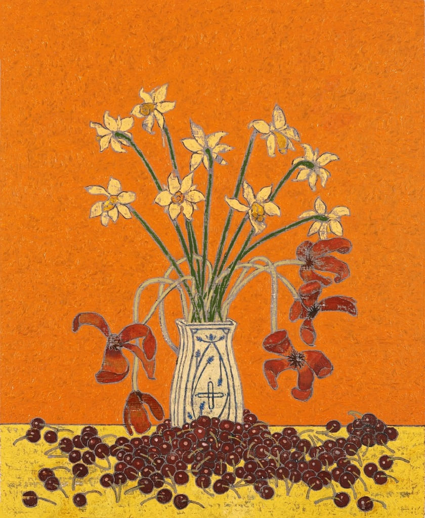 STEPHEN CHAMBERS, Berlin Flowers (Narcissi & Tulips, Simon’s Cherries), 2020