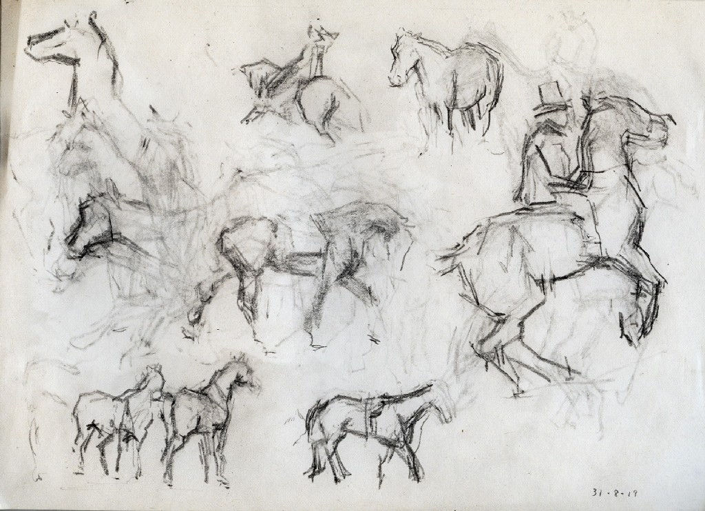 ROBERT DUKES, After Degas, Horse Studies, 2019