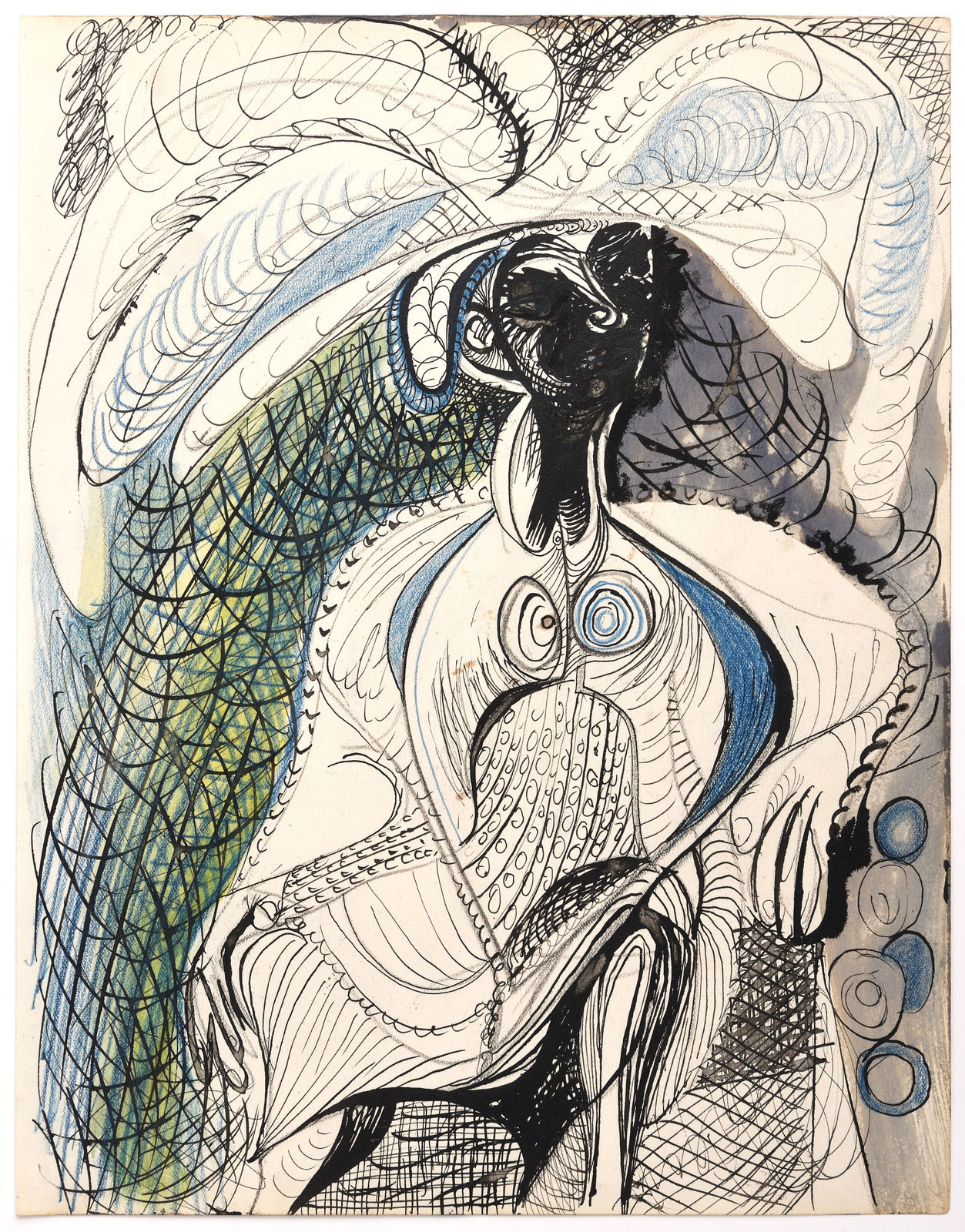 CERI RICHARDS, Costerwoman (Blue), 1942