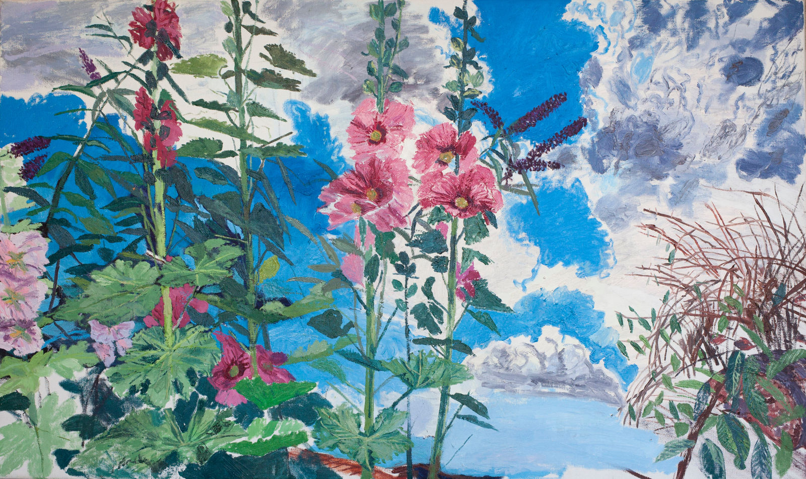 SUSAN WILSON, Tiepolo Sky with Hollyhocks, 2013