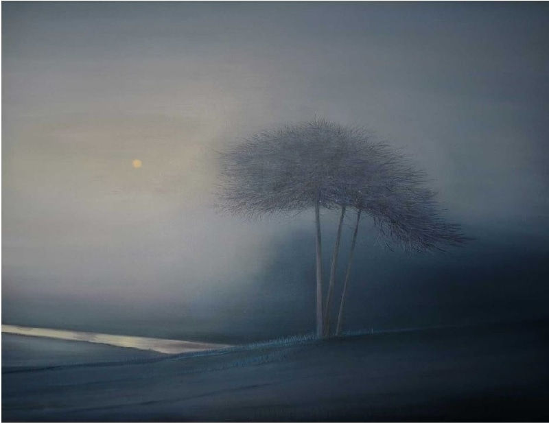 THOMAS LAMB, Trees Above River at Dawn