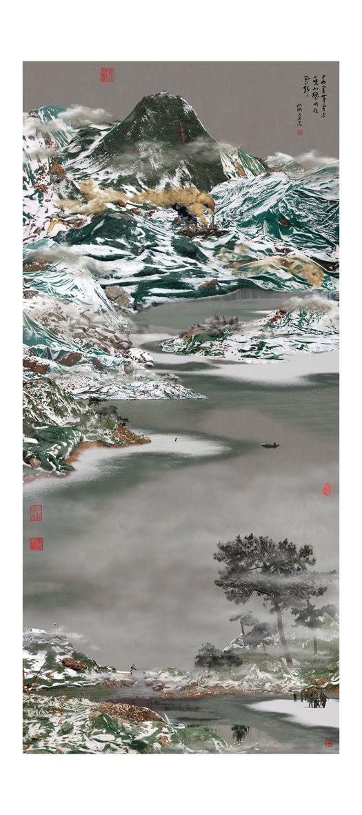 Yao Lu, Snow Lighted River (寒江雪照图), 2009