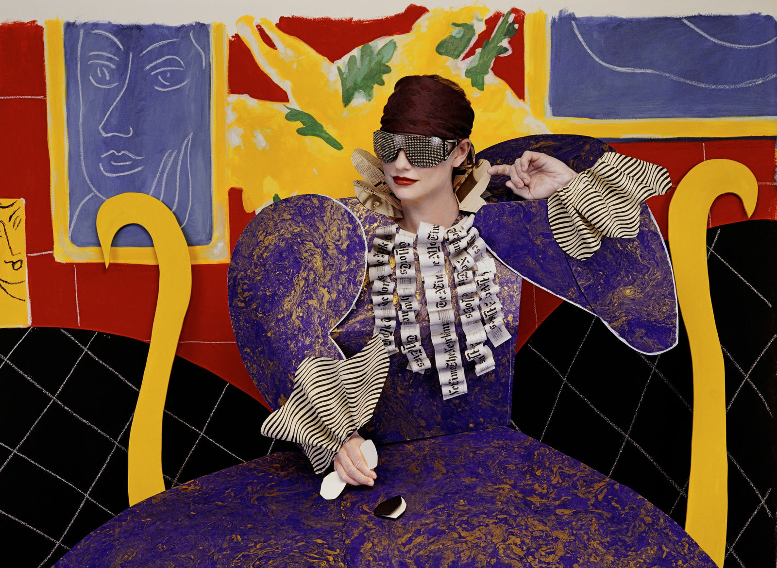 Joel-Peter Witkin, 'The History of Hats In Art' for the New York Times, Matisse, Dior glasses and scarf, 2006