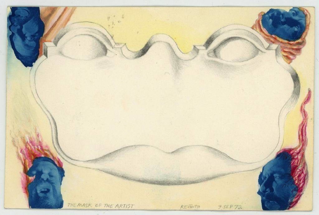 Keith Smith, Postcard: The Mask of the Artist, 9 Sep 72, 1972