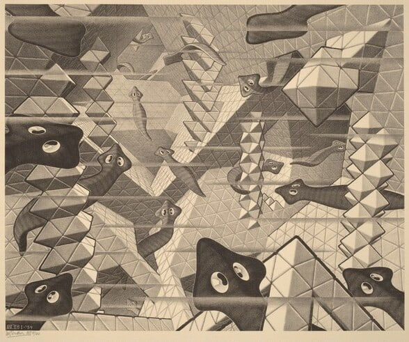 M.C. Escher, Flatworms, 1959
