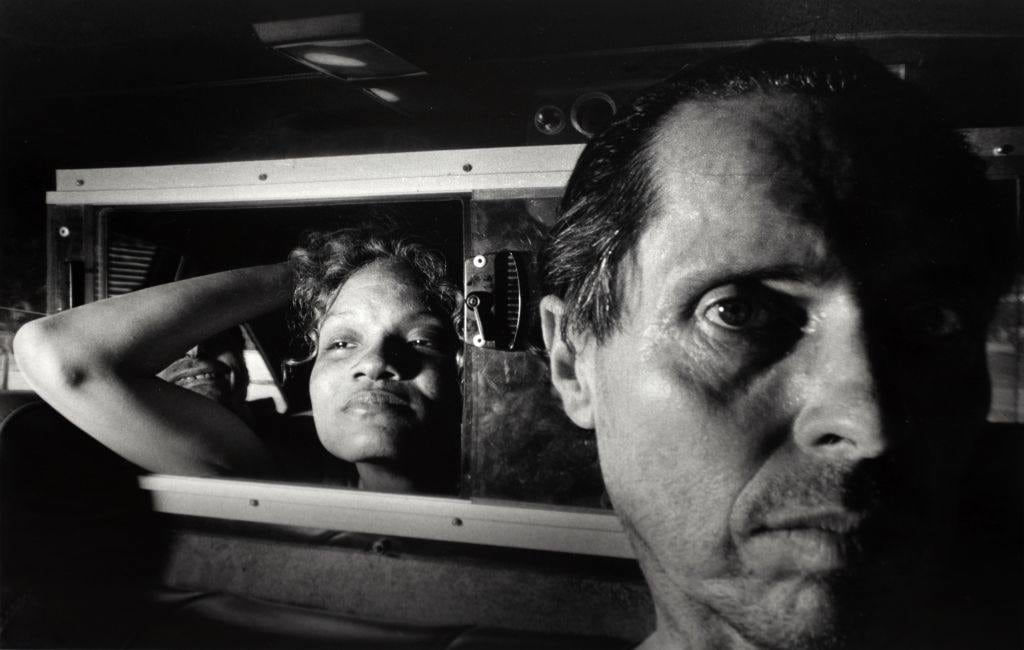 Ryan Weideman, Self-Portrait with Black Woman, Boyfriend, Black Elbow Grin, 1996