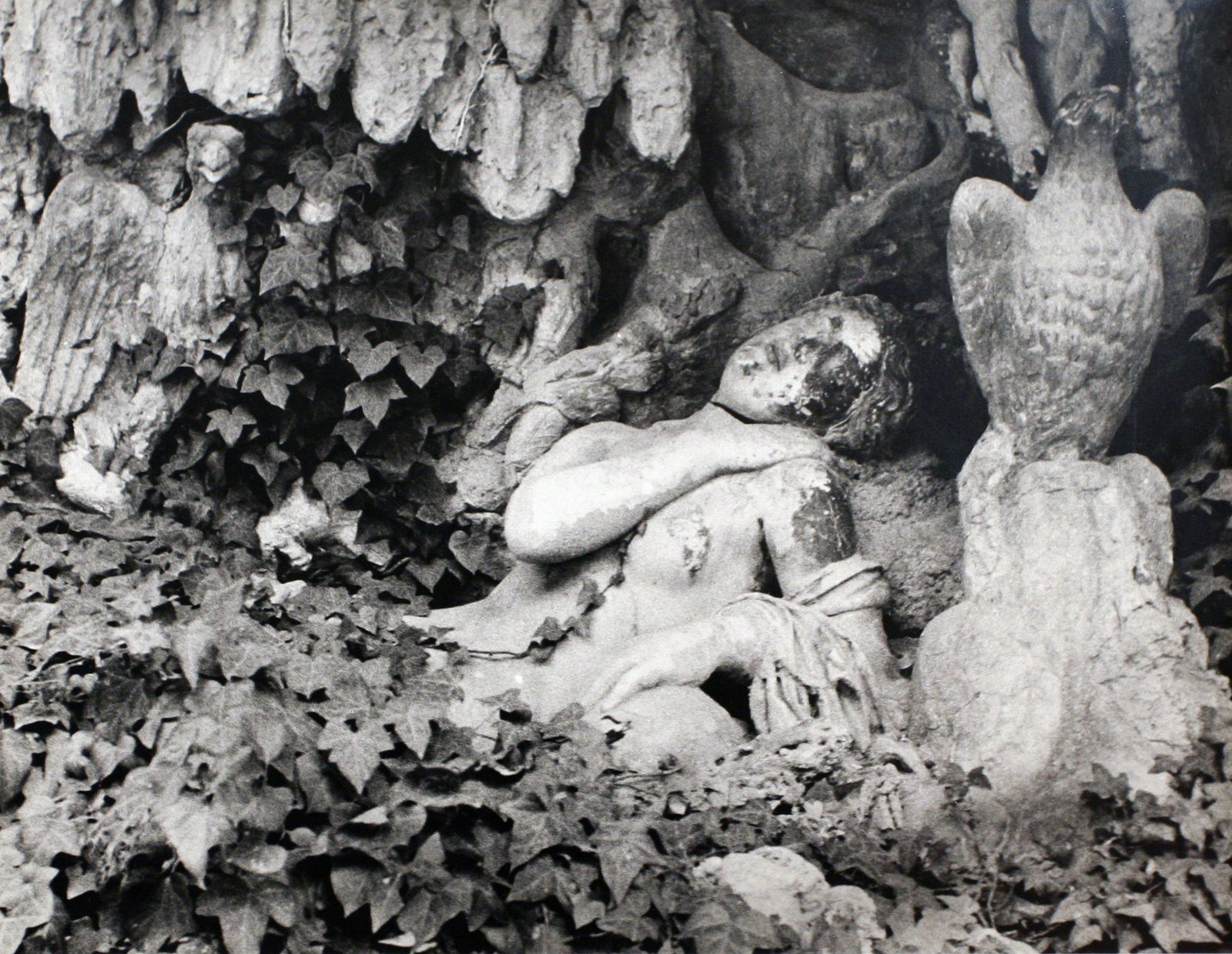 Lisette Model, Rome, Nude in Ivy, Villa d'Este, 1953-55