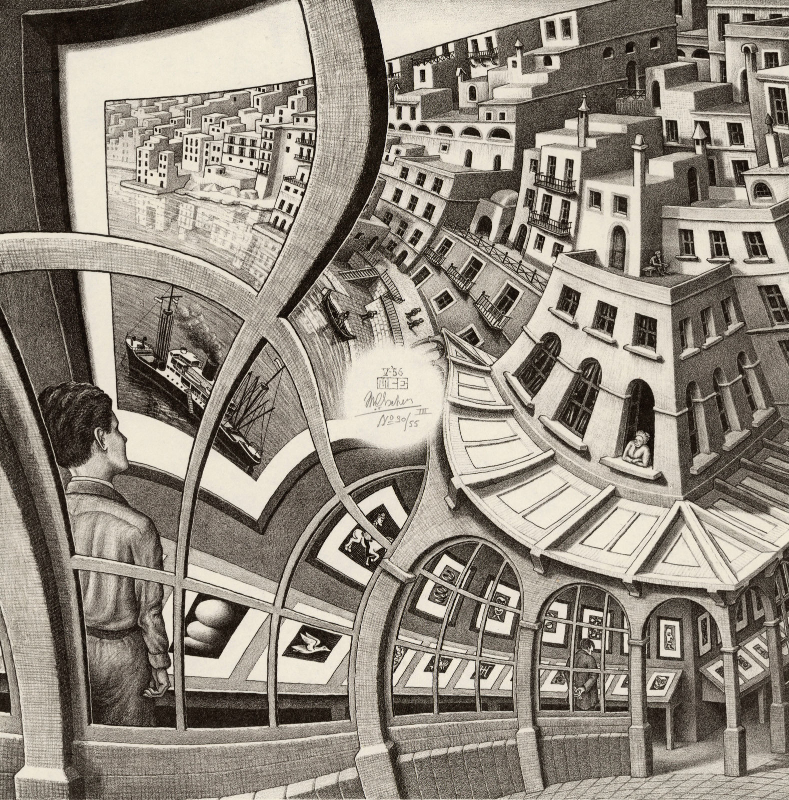 M.C. Escher, Print Gallery, 1956
