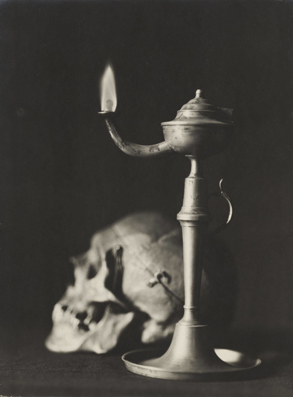 František Drtikol, Oil lamp with Skull, n.d.