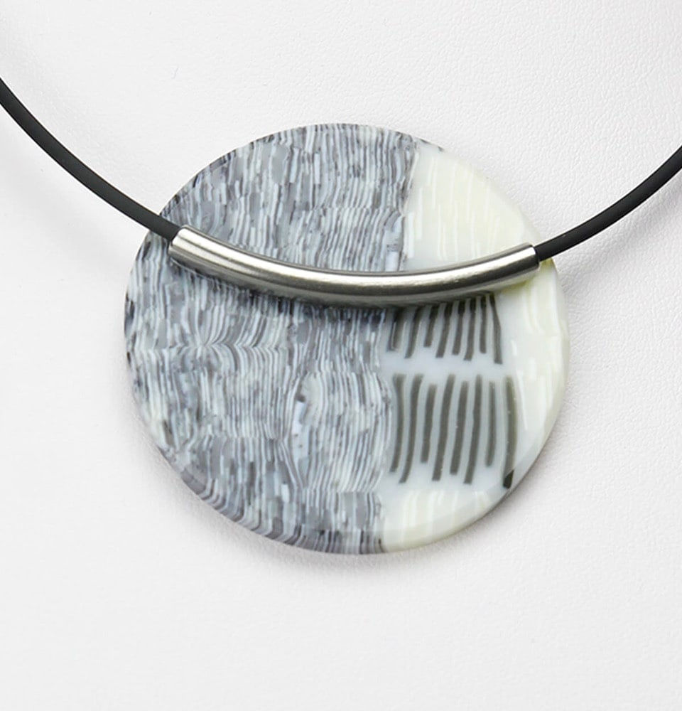 Tri Colored Circular Pendant Necklace