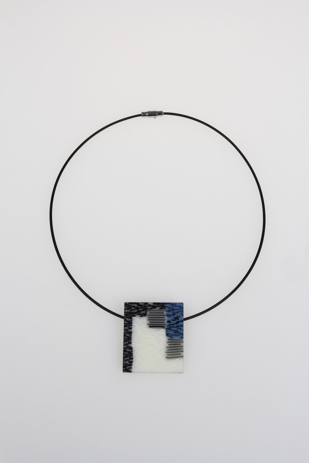 Grey Blue Rectangle Pendant