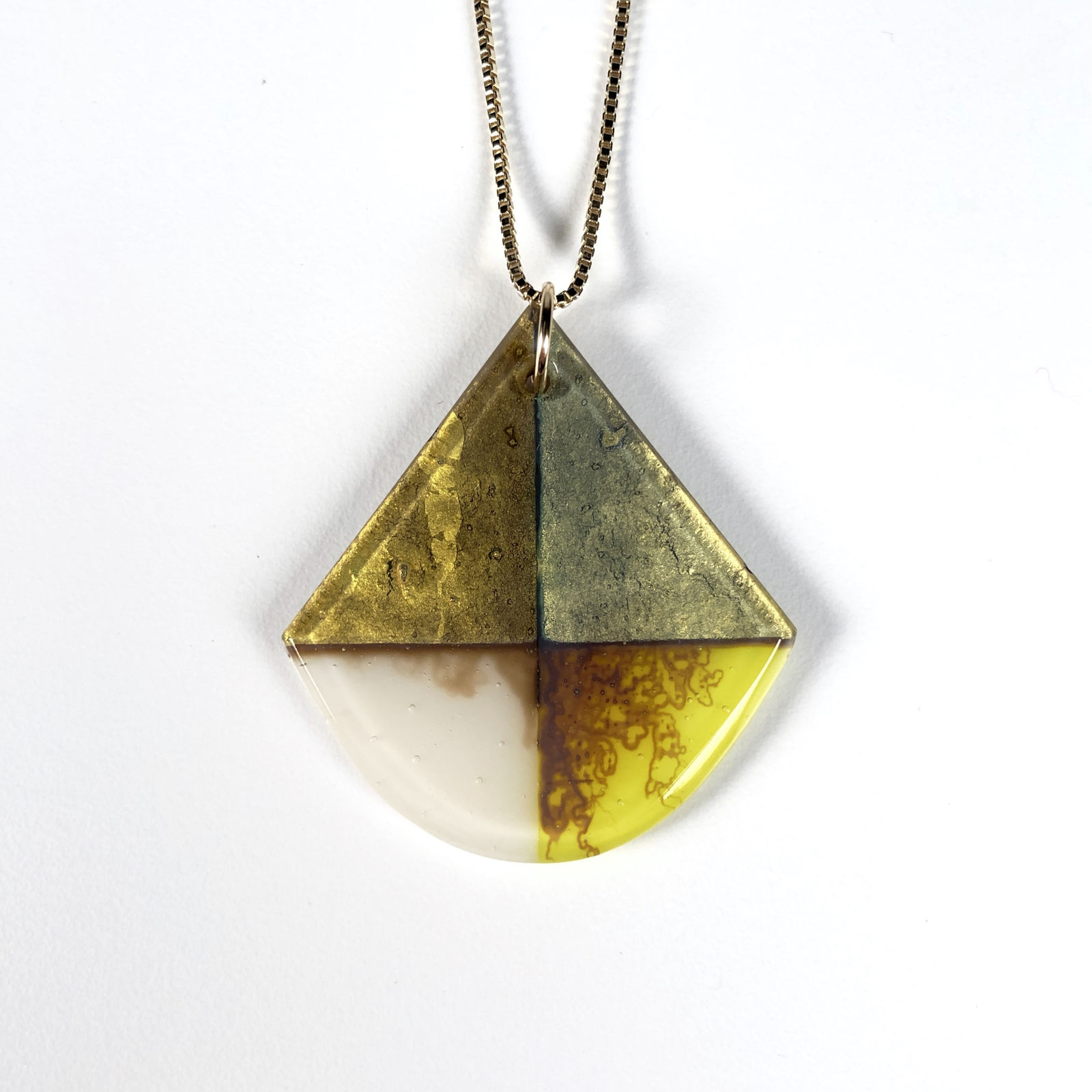 Quadrant Series - Glass Pendant Necklace No. 6